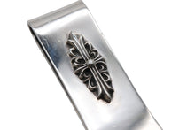 画像をギャラリービューアに読み込む, CHROME HEARTS クロムハーツ MNY CLIP SM フローラルクロス マネークリップ スモール 重量約56.4g スターリングシルバー 美品 中古 4b008444