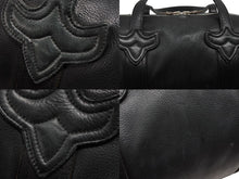 画像をギャラリービューアに読み込む, CHROME HEARTS クロムハーツ DUFFLE TINY タイニー ダッフルバッグ ダガージップ ブラック レザー シルバー925 美品 中古 4b008447