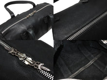 画像をギャラリービューアに読み込む, CHROME HEARTS クロムハーツ DUFFLE TINY タイニー ダッフルバッグ ダガージップ ブラック レザー シルバー925 美品 中古 4b008447