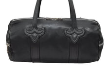 画像をギャラリービューアに読み込む, CHROME HEARTS クロムハーツ DUFFLE TINY タイニー ダッフルバッグ ダガージップ ブラック レザー シルバー925 美品 中古 4b008447
