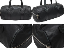 画像をギャラリービューアに読み込む, CHROME HEARTS クロムハーツ DUFFLE TINY タイニー ダッフルバッグ ダガージップ ブラック レザー シルバー925 美品 中古 4b008447