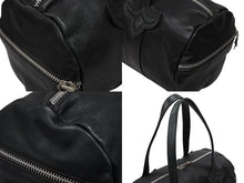 画像をギャラリービューアに読み込む, CHROME HEARTS クロムハーツ DUFFLE TINY タイニー ダッフルバッグ ダガージップ ブラック レザー シルバー925 美品 中古 4b008447