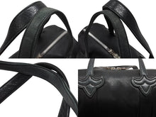画像をギャラリービューアに読み込む, CHROME HEARTS クロムハーツ DUFFLE TINY タイニー ダッフルバッグ ダガージップ ブラック レザー シルバー925 美品 中古 4b008447