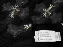 画像をギャラリービューアに読み込む, 極美品 CHROME HEARTS クロムハーツ スモールCHクロス装飾 湯たんぽカバー CHクロスパッチ カシミヤ ブラック シルバー925 中古 4b008449