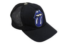 画像をギャラリービューアに読み込む, CHROME HEARTS クロムハーツ リップ&amp;タン トラッカーキャップ ローリングストーンズ ロンドン限定 ブラック ブルー 美品 中古 4b008450