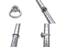 画像をギャラリービューアに読み込む, CHROME HEARTS クロムハーツ スモール カットアウト CHプラスリング 指輪 重量約13.1g サイズ9号 シルバー925 美品 中古 4b008458