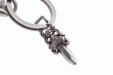 画像をギャラリービューアに読み込む, CHROME HEARTS クロムハーツ ラージクロス キーリング ダガー 重量約54.9g STERLING刻印 スターリングシルバー 美品 中古 4b008470