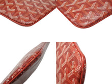 画像をギャラリービューアに読み込む, 極美品 GOYARD ゴヤール セナMM クラッチバッグ ヘリンボーン柄 レッド PVC レザー 中古 4b008475