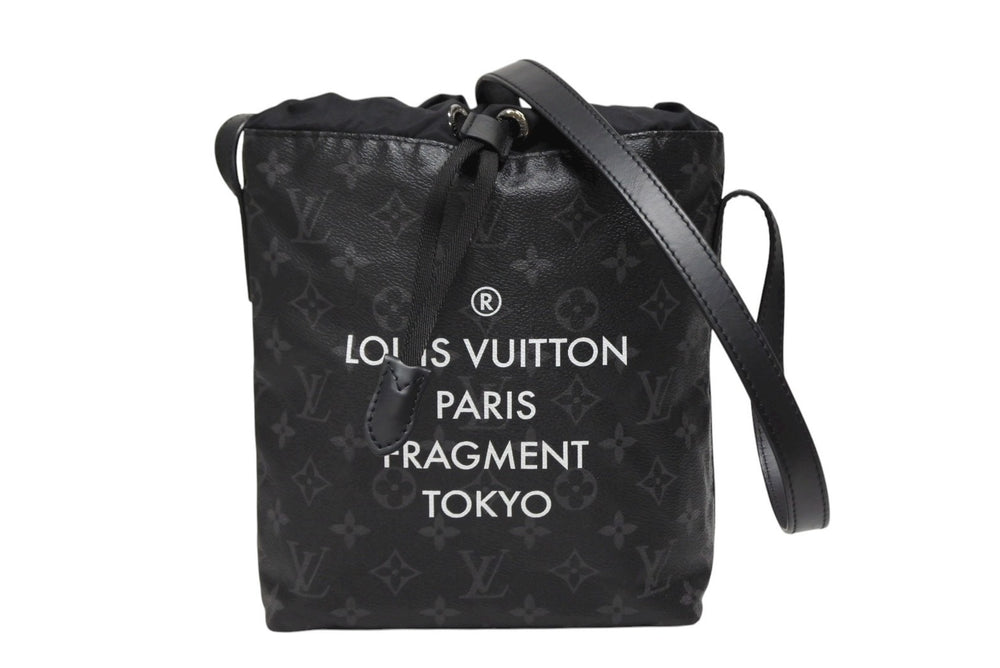 Very Good Condition LOUIS VUITTON Monogram Eclipse Fragment Nano Bag Shoulder Bag M43418 Black Used 4b008477