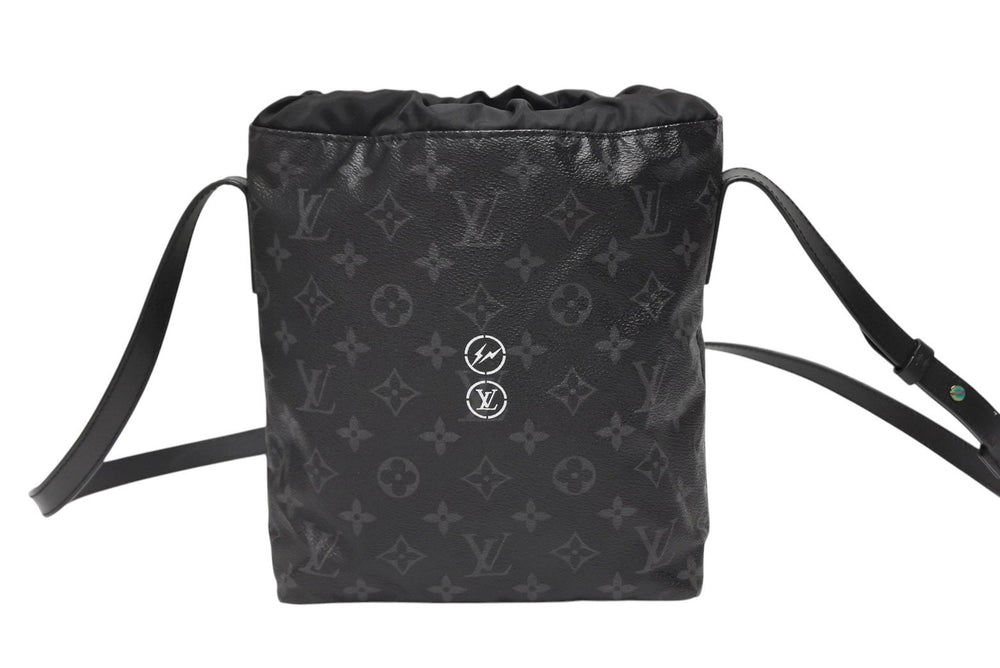 Very Good Condition LOUIS VUITTON Monogram Eclipse Fragment Nano Bag Shoulder Bag M43418 Black Used 4b008477