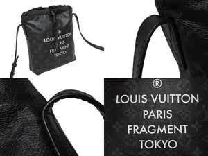 極美品 LOUIS VUITTON ルイヴィトン モノグラムエクリプスフラグメント ナノバッグ ショルダーバッグ M43418 ブラック 中古 4b008477