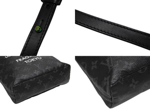 極美品 LOUIS VUITTON ルイヴィトン モノグラムエクリプスフラグメント ナノバッグ ショルダーバッグ M43418 ブラック 中古 4b008477