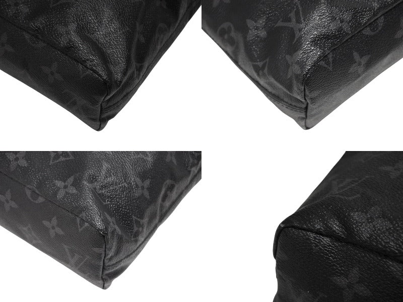 Very Good Condition LOUIS VUITTON Monogram Eclipse Fragment Nano Bag Shoulder Bag M43418 Black Used 4b008477