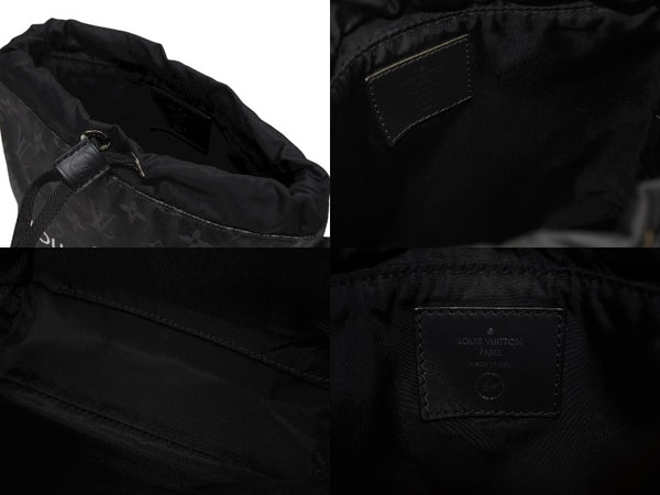 極美品 LOUIS VUITTON ルイヴィトン モノグラムエクリプスフラグメント ナノバッグ ショルダーバッグ M43418 ブラック 中古 4b008477