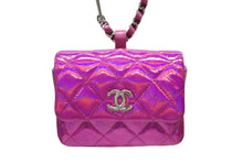 画像をギャラリービューアに読み込む, 極美品 CHANEL シャネル マトラッセ チャーム ポーチ ランダム番台 メタリックピンク ココマーク キルティング フック付き 中古 4b008479