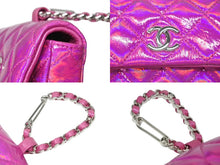 画像をギャラリービューアに読み込む, 極美品 CHANEL シャネル マトラッセ チャーム ポーチ ランダム番台 メタリックピンク ココマーク キルティング フック付き 中古 4b008479