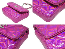 画像をギャラリービューアに読み込む, 極美品 CHANEL シャネル マトラッセ チャーム ポーチ ランダム番台 メタリックピンク ココマーク キルティング フック付き 中古 4b008479