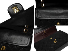 画像をギャラリービューアに読み込む, 極美品 CHANEL シャネル マトラッセ23 Wフラップ Wチェーンショルダーバッグ 3番台 ココマーク ラムスキン ブラック ゴールド金具 中古 4b008480