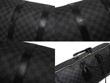 画像をギャラリービューアに読み込む, 極美品 LOUIS VUITTON ルイヴィトン キーポルバンドリエール55 ボストンバッグ N41413 ダミエグラフィット ブラック 中古 4b008485