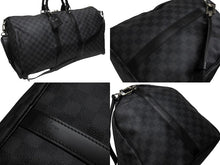 画像をギャラリービューアに読み込む, 極美品 LOUIS VUITTON ルイヴィトン キーポルバンドリエール55 ボストンバッグ N41413 ダミエグラフィット ブラック 中古 4b008485