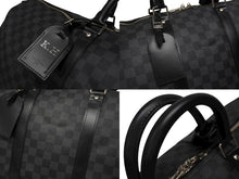 画像をギャラリービューアに読み込む, 極美品 LOUIS VUITTON ルイヴィトン キーポルバンドリエール55 ボストンバッグ N41413 ダミエグラフィット ブラック 中古 4b008485