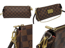 画像をギャラリービューアに読み込む, LOUIS VUITTON ルイヴィトン ダミエ エベヌ エヴァ ショルダーバッグ N55213 ブラウン ロゴ 斜め掛け 鞄 美品 中古 4b008486