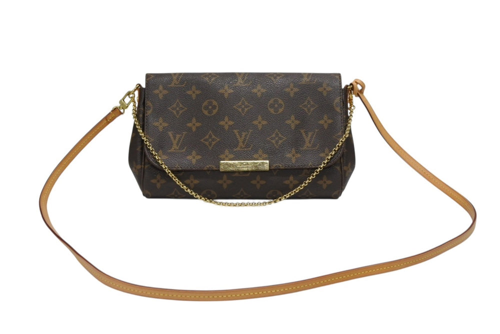 LOUIS VUITTON Monogram Favorite MM Shoulder Bag M40718 Brown Gold Hardware Good Condition Used 4b008487