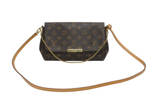 LOUIS VUITTON ルイヴィトン モノグラム フェイボリットMM ショルダーバッグ M40718 ブラウン ゴールド金具 美品 中古 4b008487
