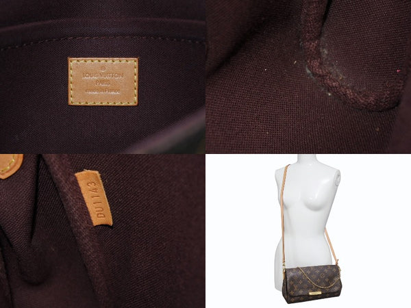 LOUIS VUITTON ルイヴィトン モノグラム フェイボリットMM ショルダーバッグ M40718 ブラウン ゴールド金具 美品 中古 4b008487