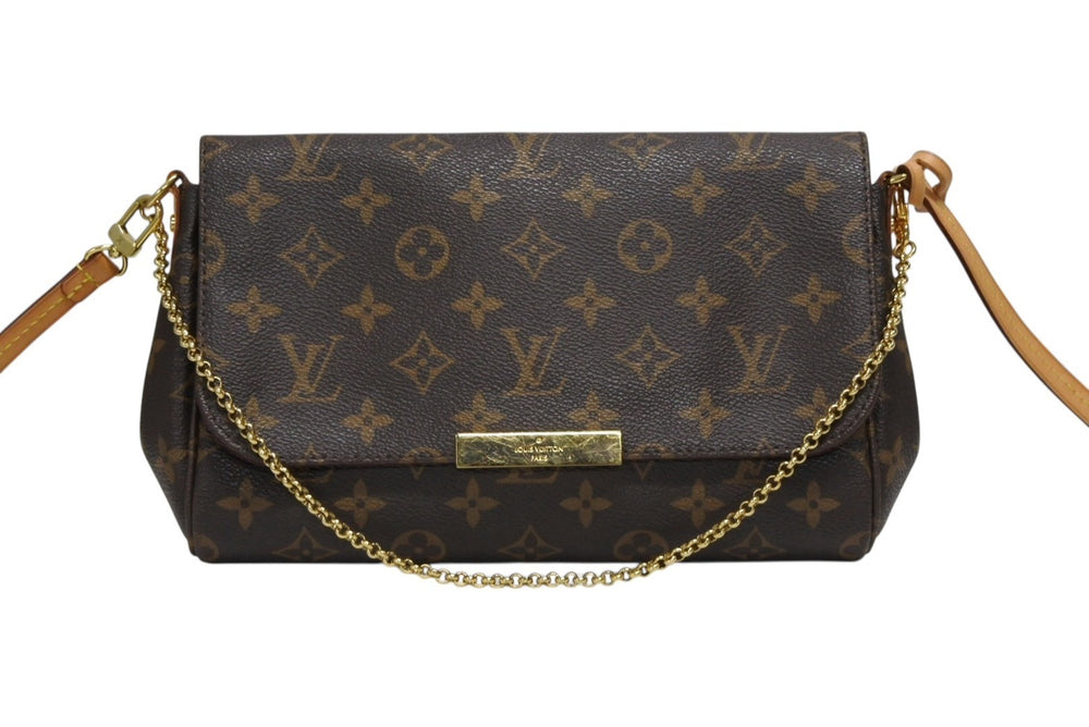 LOUIS VUITTON Monogram Favorite MM Shoulder Bag M40718 Brown Gold Hardware Good Condition Used 4b008487