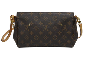 LOUIS VUITTON ルイヴィトン モノグラム フェイボリットMM ショルダーバッグ M40718 ブラウン ゴールド金具 美品 中古 4b008487