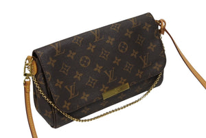 LOUIS VUITTON ルイヴィトン モノグラム フェイボリットMM ショルダーバッグ M40718 ブラウン ゴールド金具 美品 中古 4b008487