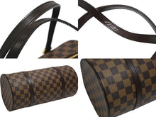 画像をギャラリービューアに読み込む, 極美品 LOUIS VUITTON ルイヴィトン ハンドバッグ パピヨン30 ダミエキャンバス N51303 ブラウン ゴールド金具 中古 4b008492