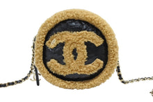 画像をギャラリービューアに読み込む, 極美品 CHANEL シャネル シアリング ラウンドチェーンショルダーバッグ 28番台 ココマーク ブラック ブラウン ゴールド金具 中古 4b008494