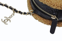 画像をギャラリービューアに読み込む, 極美品 CHANEL シャネル シアリング ラウンドチェーンショルダーバッグ 28番台 ココマーク ブラック ブラウン ゴールド金具 中古 4b008494
