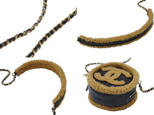 画像をギャラリービューアに読み込む, 極美品 CHANEL シャネル シアリング ラウンドチェーンショルダーバッグ 28番台 ココマーク ブラック ブラウン ゴールド金具 中古 4b008494
