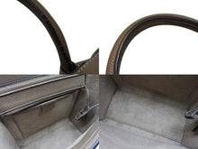 画像をギャラリービューアに読み込む, CELINE セリーヌ ハンドバッグ ショルダーバッグ 2way ラゲージナノショッパー カーフ メタルブラック金具 ベージュ 美品 中古 4b008495