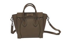 画像をギャラリービューアに読み込む, CELINE セリーヌ ハンドバッグ ショルダーバッグ 2way ラゲージナノショッパー カーフ メタルブラック金具 ベージュ 美品 中古 4b008495