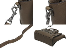 画像をギャラリービューアに読み込む, CELINE セリーヌ ハンドバッグ ショルダーバッグ 2way ラゲージナノショッパー カーフ メタルブラック金具 ベージュ 美品 中古 4b008495