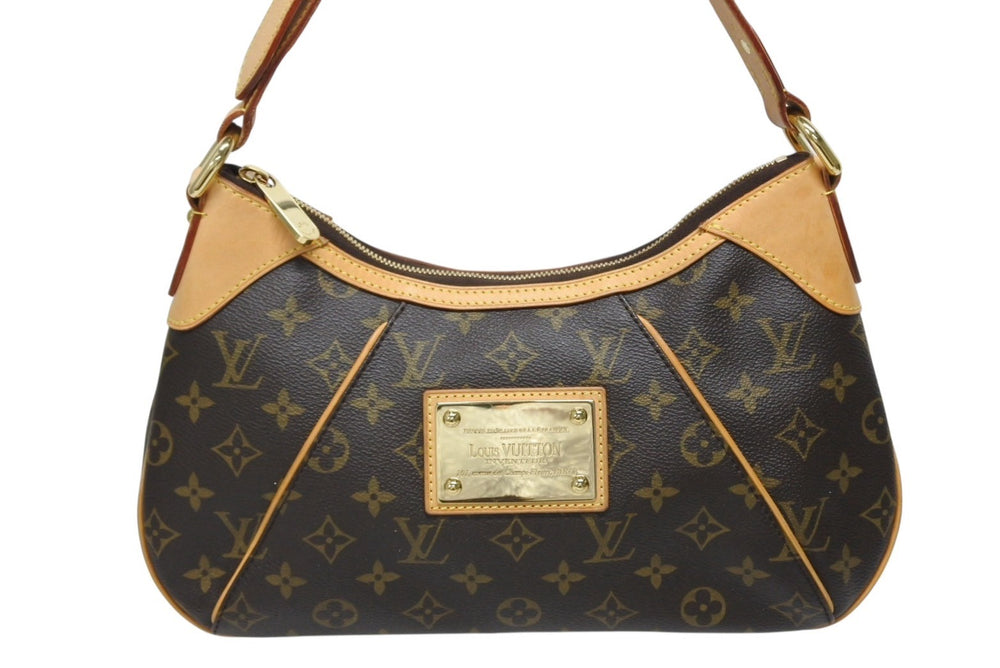 LOUIS VUITTON Monogram Thames PM Handbag One Shoulder M56384 Brown Gold Hardware Good Condition Used 4b008496