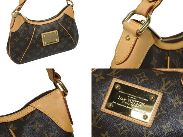 LOUIS VUITTON ルイヴィトン モノグラム テムズPM ハンドバッグ ワンショルダー M56384 ブラウン ゴールド金具 美品 中古 4b008496