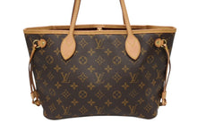 画像をギャラリービューアに読み込む, 極美品 LOUIS VUITTON ルイヴィトン モノグラム ネヴァーフルPM ハンドバッグ M40155 ブラウン PVC ヌメ革 ゴールド金具 中古 4b008498