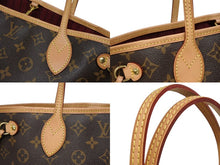 画像をギャラリービューアに読み込む, 極美品 LOUIS VUITTON ルイヴィトン モノグラム ネヴァーフルPM ハンドバッグ M40155 ブラウン PVC ヌメ革 ゴールド金具 中古 4b008498
