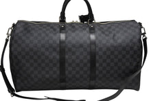 画像をギャラリービューアに読み込む, 極美品 LOUIS VUITTON ルイヴィトン キーポルバンドリエール55 ボストンバッグ N41413 ダミエグラフィット ブラック 中古 4b008504