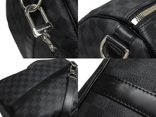 画像をギャラリービューアに読み込む, 極美品 LOUIS VUITTON ルイヴィトン キーポルバンドリエール55 ボストンバッグ N41413 ダミエグラフィット ブラック 中古 4b008504