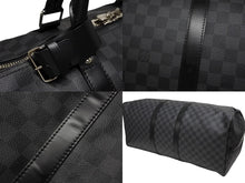 画像をギャラリービューアに読み込む, 極美品 LOUIS VUITTON ルイヴィトン キーポルバンドリエール55 ボストンバッグ N41413 ダミエグラフィット ブラック 中古 4b008504