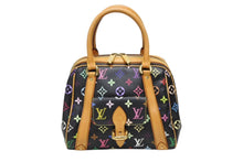 画像をギャラリービューアに読み込む, 極美品 LOUIS VUITTON ルイヴィトン モノグラムマルチカラー プリシラ M40097 ハンドバッグ ノワール ブラック ゴールド金具 中古 4b008510