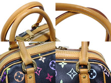 画像をギャラリービューアに読み込む, 極美品 LOUIS VUITTON ルイヴィトン モノグラムマルチカラー プリシラ M40097 ハンドバッグ ノワール ブラック ゴールド金具 中古 4b008510