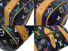 画像をギャラリービューアに読み込む, 極美品 LOUIS VUITTON ルイヴィトン モノグラムマルチカラー プリシラ M40097 ハンドバッグ ノワール ブラック ゴールド金具 中古 4b008510