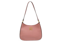 画像をギャラリービューアに読み込む, 極美品 MIUMIU ミュウミュウ マドラス ワンショルダーバッグ 5BC105 ピンク レザー ロゴ金具 ゴールド金具 中古 4b008515